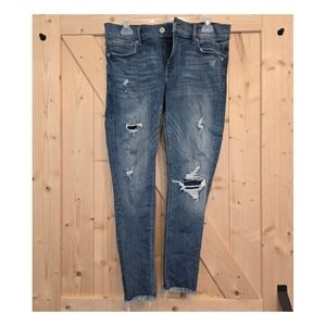 Distressed Blue Skinny Jeans